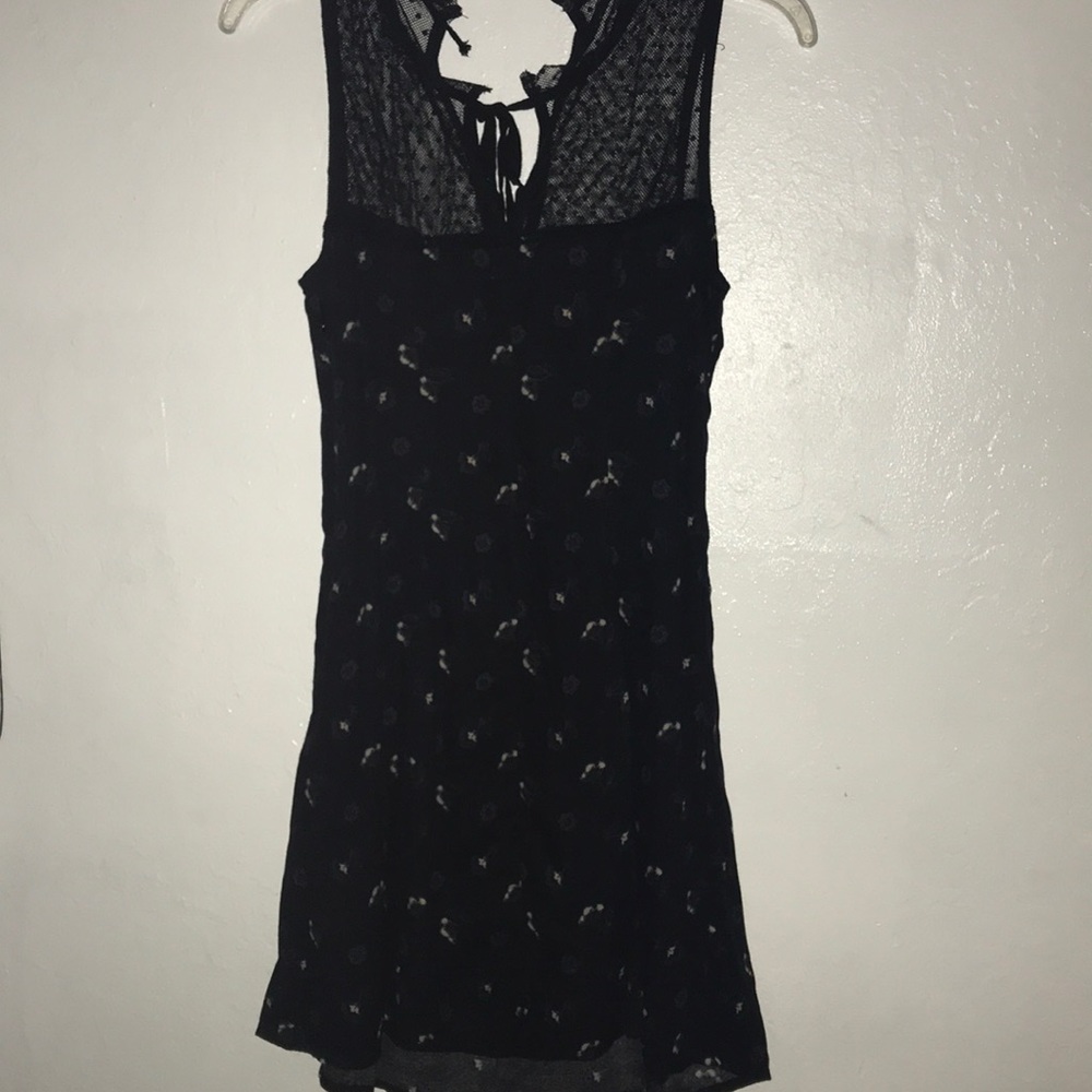 floral lace neck dress